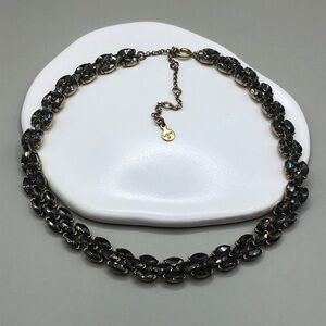 LOFT smoky crystal color sparkling collar or choker necklace dressy glam evening
